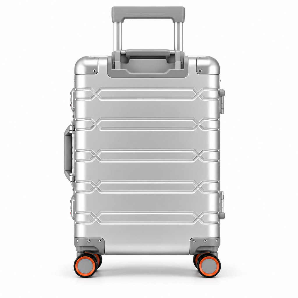 Valise cabine aluminium Escale argent, vue de dos