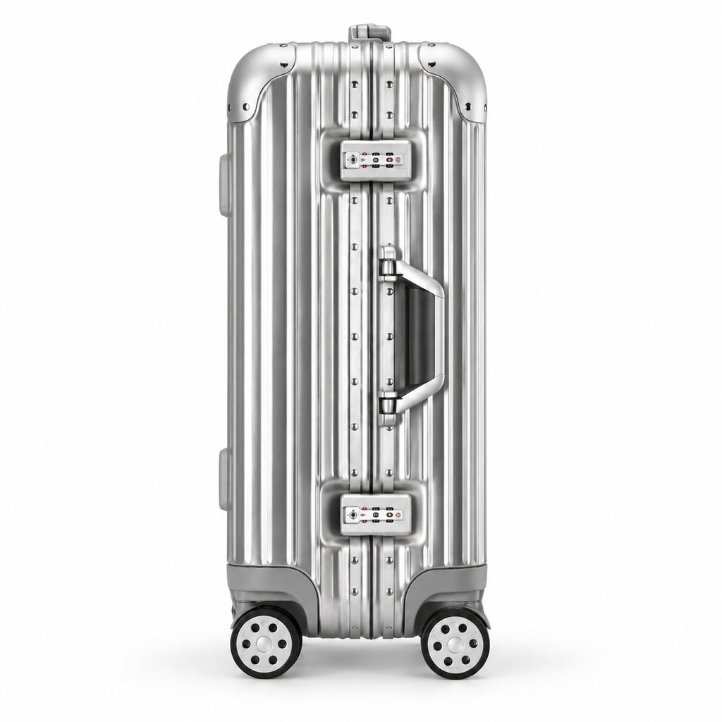 Valise cabine Chroma argent, vue de profil