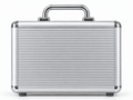 Mini-valise en aluminium, vue de face