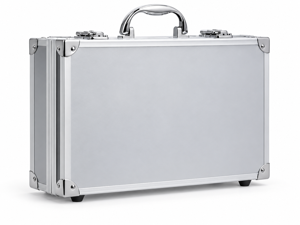 Mallette compacte en aluminium argent