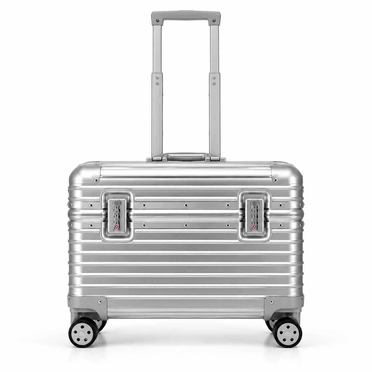 Valise pilote Business argent, vue de face